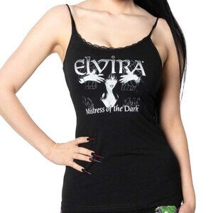Licensed Elvira Classic Black & White Lace Cami Tank Top S-M-L-XL-2XL-3XL NWT